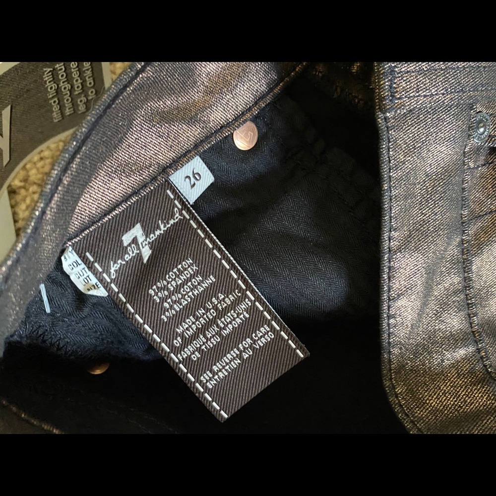 7 for all mankind metallic jeans size 26 - Picture 3 of 7